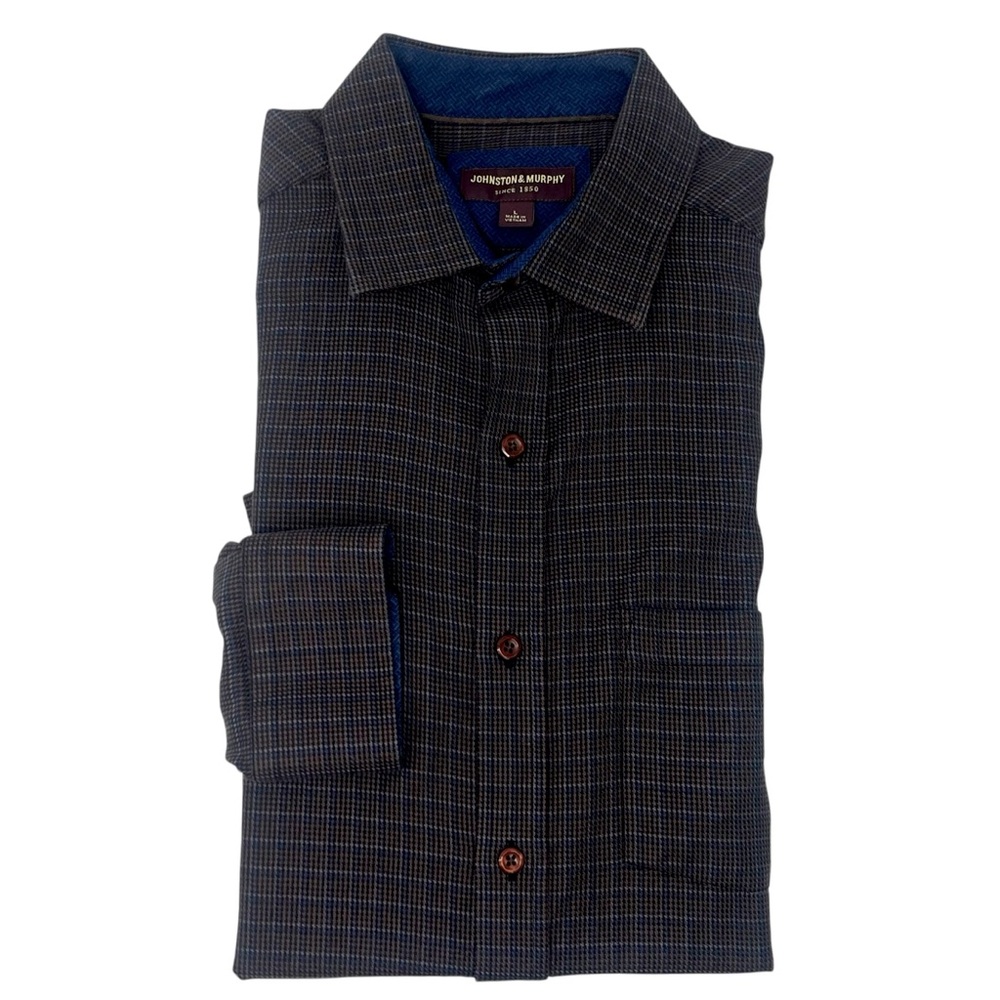 Johnston & Murphy Men's Cotton Flannel  Shirt 100% Cotton Size L 10713